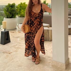 ASOS Black and Brown Tie-Dye Vacation Dress🥥🌴